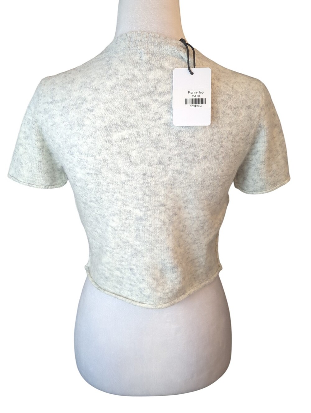 Olivaceous Franny Top Soft Cream Short Sleeve Crop Knit Top Size S - Picture 2 of 5